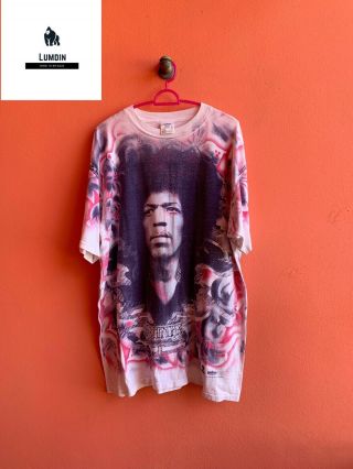 Vintage 96’ Jimi Hendrix Shirt All - Over Print Winterland Size Xl
