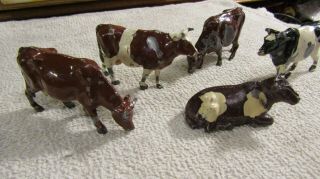 Vintage Britains Large Cattle Heffer Cows Set 5