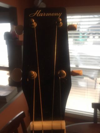 Vintage Harmony Tenor Acoustic Guitar W/case 4
