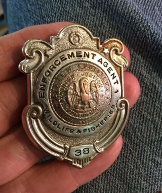 Vintage Wildlife & Fisheries Badge Game Warden Louisiana