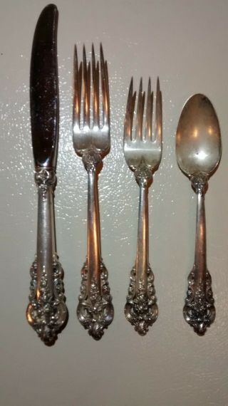 Wallace Grande Baroque Sterling Silver 4 Pc Piece Place Setting
