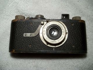 Vintage Leica 1 Camera W/ Leitz Elmar 1:35 F= 50mm Lens 5 - Digit Serial Number