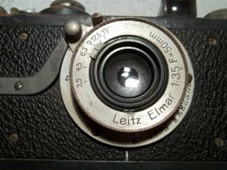 Vintage Leica 1 camera w/ Leitz Elmar 1:35 F= 50mm lens 5 - digit serial number 5