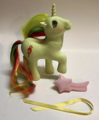 My Little Pony Vintage G1 Twinkle Eye 1987 Mimic Parrot With Ribbon & Brush