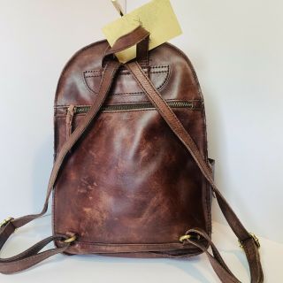 Patricia Nash Turi Vintage Distressed Leather Backpack Rust Map 3