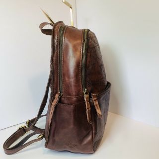 Patricia Nash Turi Vintage Distressed Leather Backpack Rust Map 4