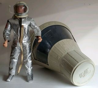 Vintage Gi Joe Action Pilot Space Capsule And Astronaut Suit Helmet 12 " Hasbro
