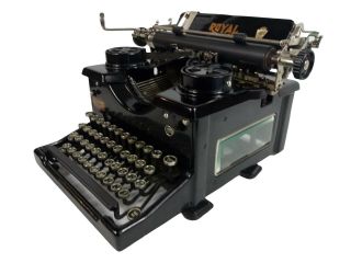 Rare Royal Typewriter Model No.  10 1928 Black Single Glass Side Panels 3
