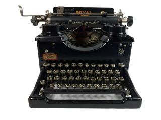 Rare Royal Typewriter Model No.  10 1928 Black Single Glass Side Panels 4