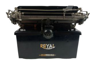 Rare Royal Typewriter Model No.  10 1928 Black Single Glass Side Panels 5