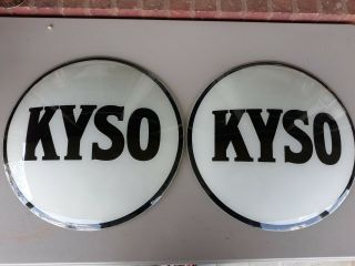 Kyso Oil Gas Globe Lenses Kentucky Standard Oil Rare 16.  5 " Set Of 2