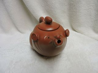 Chinese Yixing Zisha Style Rat Mouse Red Clay Teapot 2