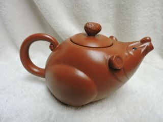 Chinese Yixing Zisha Style Rat Mouse Red Clay Teapot 3