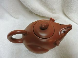 Chinese Yixing Zisha Style Rat Mouse Red Clay Teapot 4