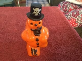 Vintage Plastic Halloween Snowman