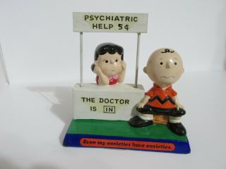 Snoopy Peanuts Charlie Brown Determined Vintage Figure Figurine Lucy 1971