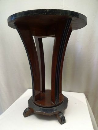 Art Deco Round Table Small Double Tone Polish Teak Wood Decorative Tipoi Rare "