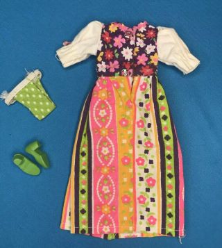 1972 Vintage Kenner Blythe Doll PLEASANT PEASANT Dress Outfit Clothes Shoes 2