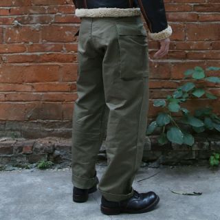 Bronson Vintage WW2 HBT M - 42 Fatigue Trousers US Army Military Men ' s Pants Loose 2