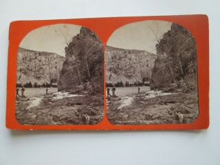 Rare,  1870s - 1880s " In Canon,  Big Hole River " Stereoview,  T H Rutter,  Butte