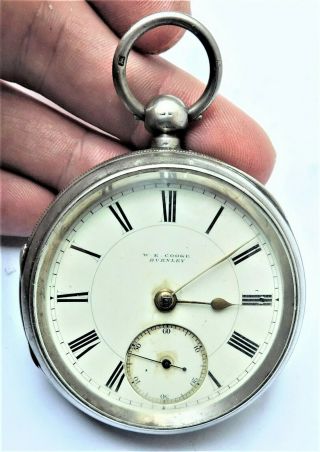 Hm 1898 Burnley Silver Mechanical Pocket Watch Vintage Antique