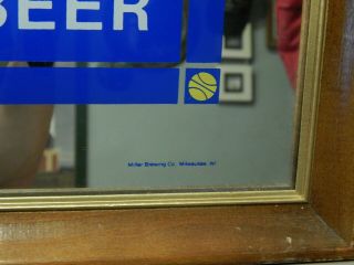 Miller Lite Indiana Pacers BEECO_NBA [21  x16  ] Wood Frame Mirror Vtg Sign 5