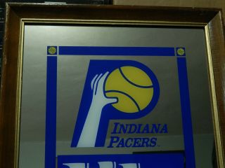 Miller Lite Indiana Pacers BEECO_NBA [21  x16  ] Wood Frame Mirror Vtg Sign 7