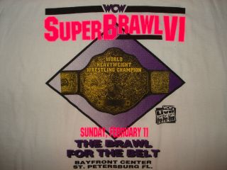 Vintage 90s Wcw Superbrawl 6 T Shirt 1996 Sting Hulk Hogan Wresteling Wwf Wwe Xl