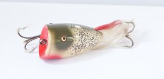 VINTAGE CREEK CHUB PLUNKING DINGER WOOD LURE GLASS EYES 2 1/2 5