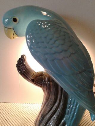 Vintage Claes Ceramic 50 ' s TV Lamp,  Tropical Parrot 11