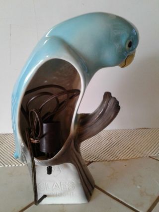 Vintage Claes Ceramic 50 ' s TV Lamp,  Tropical Parrot 6