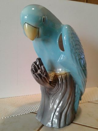 Vintage Claes Ceramic 50 ' s TV Lamp,  Tropical Parrot 7