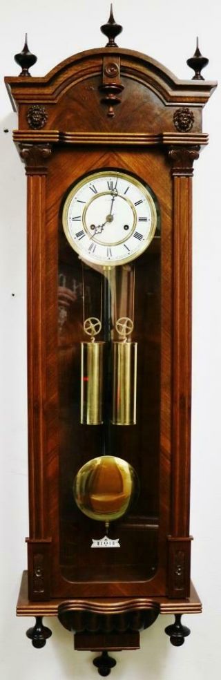 Vintage Kieninger Walnut Twin Weight Regulator 8 Day Striking Vienna Wall Clock