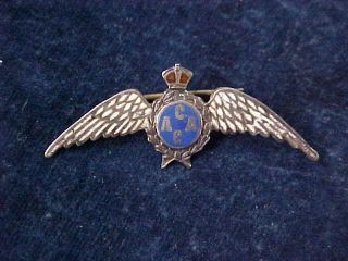 Orig Ww2 " Rcaf " Sweet Heart Pilots Wing " Caac " Sterling Silver