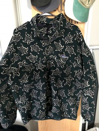 Vintage Patagonia Turtle Printed Snap T Pullover Fleece Jacket Unisex Large L