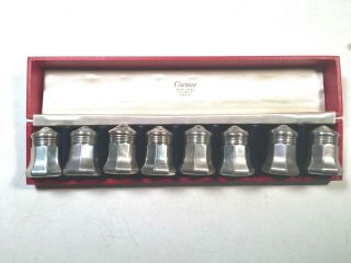 Cartier Sterling Salt And Pepper Shakers,  Cased