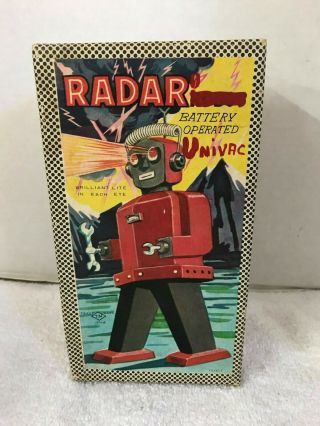 Vintage Nomura Toy Robot 1950 ' s Japanese Tin Rare Red Face 10