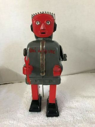 Vintage Nomura Toy Robot 1950 ' s Japanese Tin Rare Red Face 4