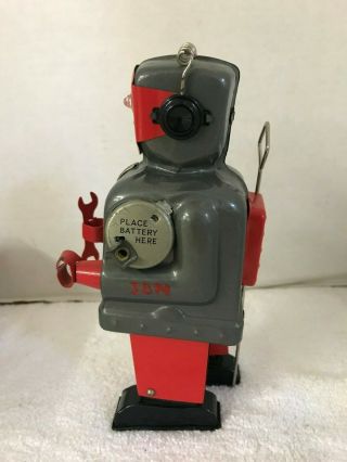 Vintage Nomura Toy Robot 1950 ' s Japanese Tin Rare Red Face 5