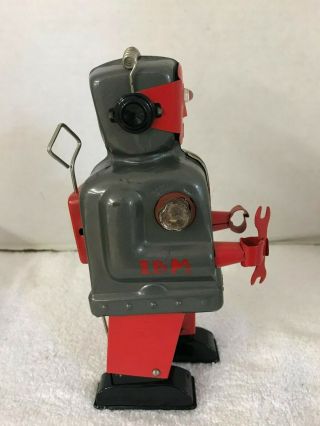 Vintage Nomura Toy Robot 1950 ' s Japanese Tin Rare Red Face 7