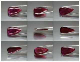 Huge Rare 10.  84ct 25.  3x14.  6mm Pear Natural Unheated Red Ruby,  Mozambique 2