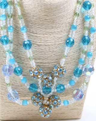 Vintage 1980s Erickson Beamon made with Swarovski Crystal and Glass Necklace 2