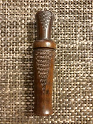 Vintage Eight Checkered Panel Metal Reed Duck Call