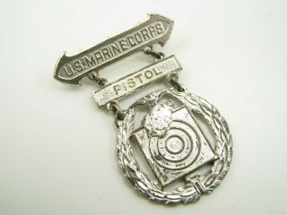 Wwii? Usmc Us Marines Corps Sterling Silver Badge Pistol Qualification Meyers