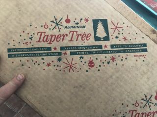 6.  5 ' VINTAGE 50 - 60 ' s ALUMINUM CHRISTMAS TAPER TREE W/ BOX Carey McFall 6561 12