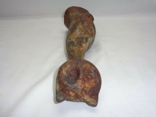 Vtg Cast Iron Cat Doorstop Sculpture Mcm Atomic Danish Modern Art Deco Decor 10