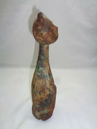 Vtg Cast Iron Cat Doorstop Sculpture Mcm Atomic Danish Modern Art Deco Decor 6