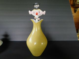 Holt Howard Rare Whisky Decanter Solid Mustard Yellow Base Comical Stopper