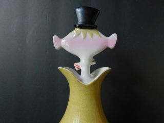 Holt Howard Rare Whisky Decanter Solid Mustard yellow base comical stopper 5