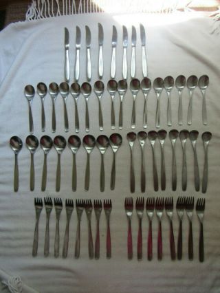 Vintage Hull Russel Wright " Pinch " Flatware Japan 56 Piece Setting For 8